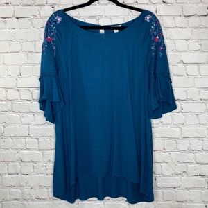 Cato Est 1964 Blue Women’s Stitch Detail Top L